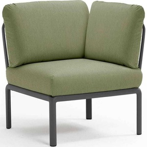 Nardi, Nardi - Ecksessel ohne Armlehnen Komodo Anthrazit - Dunkelgrün (135,5 x 78 x 78 cm), Gartenlounge Komodo Eckelement anthrazit grün
