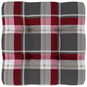 vidaXL, vidaXL Palettensofa-Kissen Rot Karomuster 50x50x12 cm, 
