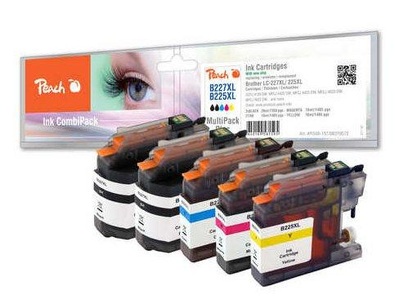 Peach, Peach Spar Pack Plus Tintenpatronen, kompatibel zu Brother LC-227XL, LC-225XL, Peach Tintenset Brother LC-227XL / LC-225XL C, M, Y, 2x BK