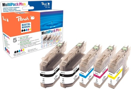 Peach, Peach Spar Pack Plus Tintenpatronen, kompatibel zu Brother LC-227XL, LC-225XL, Peach Tintenset Brother LC-227XL / LC-225XL C, M, Y, 2x BK