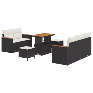 VidaXL - Garten-sofa poly-rattan, One Size, Schwarz