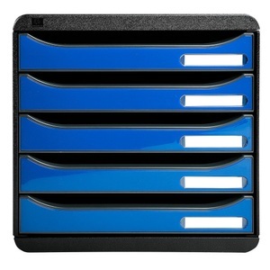 Exacompta, Exacompta Schubladenbox Big-Box DIN A4 350 Blatt Schwarz, Eisblau 27,8 x 34,7 x 27,1 cm, 