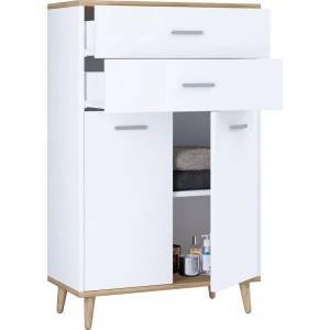 MID.YOU, MID.YOU Kommode 60/97/28 cm , Landos , Weiss, Honigeiche , Holzwerkstoff , 1 Fächer , 60x97x28 cm , melaminharzbeschichtet,melaminharzbeschichtet,Nachbildung,Nachbildung , stehend , 000657025303, MID.YOU Kommode 60/97/28 cm , Landos , Weiss , Holzwerkstoff , 1 Fächer , 60x97x28 cm , melaminharzbeschichtet,melaminharzbeschichtet,Nachbildung,Nachbildung , stehend , 000657025303
