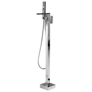 Beliani, Beliani Freistehende Badewannenarmatur Messing silber BOYOMA Badewanne, Beliani - Freistehende Badewannenarmatur aus Messing Modern BOYOMA, One Size, Antikes Silber
