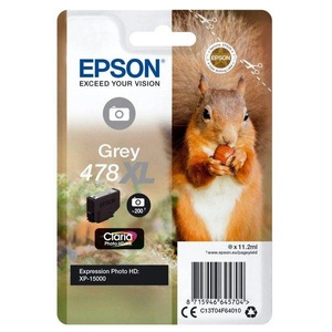 Epson, Original Tintenpatrone grau Epson No. 478XL, T04F640, Epson Tintenpatrone, grau, No.478XL, T04F640, (200 Photos)