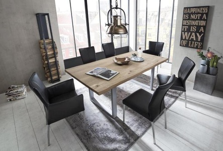 mutoni living, Esstisch Unique Wildeiche silber 200x100, Esstisch Unikat Wildeiche silber 200x100
