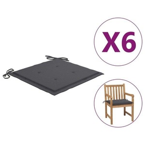 vidaXL, vidaXL Gartenstuhl-Sitzkissen 6 Stk. Anthrazit 50x50x4 cm Stoff, vidaXL Gartenstuhl-Kissen 6 Stk. Anthrazit 50x50x3 cm Oxford-Gewebe