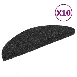 vidaXL, vidaXL Selbstklebende Treppenmatten 10 Stk. Schwarz 54x16x4 cm, vidaXL Selbstklebende Treppenmatten 10 Stk. Schwarz 56x17x3 cm