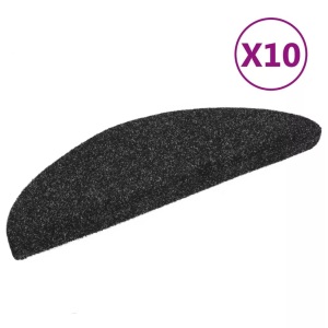 vidaXL, vidaXL Selbstklebende Treppenmatten 10 Stk. Schwarz 54x16x4 cm, vidaXL Selbstklebende Treppenmatten 10 Stk. Schwarz 56x17x3 cm