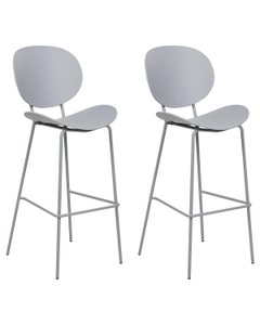 Beliani, Set mit 2 Barstühlen aus Polypropylen Skandinavisch SHONTO Set mit 2 Barstühlen aus Polypropylen Skandinavisch SHONTO, Beliani - Set mit 2 Barstühlen aus Polypropylen Skandinavisch SHONTO, One Size, Rauch