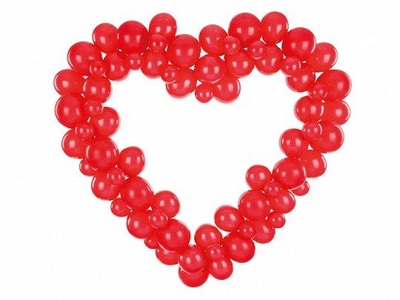 PartyDeco, Partydeco Luftballon Herz Rot, 166 x 160 cm, 68 Ballons, partydeco Luftballon »Luftballon Herz Rot, 166«