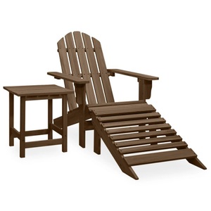vidaXL, vidaXL Adirondack-Gartenstuhl mit Fußstütze & Tisch Tannenholz Braun
