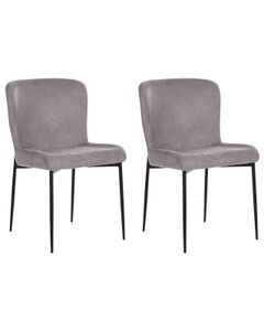 Beliani, Set mit 2 Stühlen aus Polyester Modern ADA Set mit 2 Stühlen aus Polyester Modern ADA, Beliani - Esszimmerstuhl 2er Set aus Polyester Modern ADA, One Size, Spacegrau
