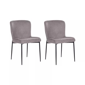 Beliani, Set mit 2 Stühlen aus Polyester Modern ADA Set mit 2 Stühlen aus Polyester Modern ADA, Beliani - Esszimmerstuhl 2er Set aus Polyester Modern ADA, One Size, Spacegrau