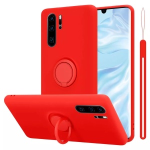 Cadorabo, Hülle für Huawei P30 PRO TPU Silikon mit Ring Liquid, Cadorabo - Hülle für Huawei P30 PRO TPU Silikon mit Ring Liquid, Rot