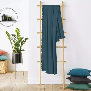 LA REDOUTE INTERIEURS, Decke Panama mit Fransen Decke Panama mit Fransen, La Redoute Intérieurs - Decke Panama mit Fransen, 180X230CM, Blau