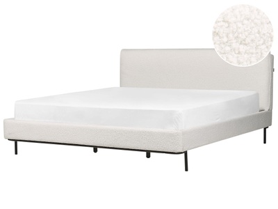 Beliani, Bett mit Lattenrost aus Bouclé Modern CORIO Bett mit Lattenrost aus Bouclé Modern CORIO