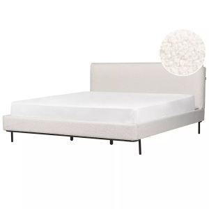 Beliani, Bett mit Lattenrost aus Bouclé Modern CORIO Bett mit Lattenrost aus Bouclé Modern CORIO