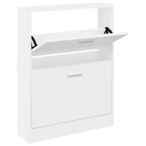 vidaXL, vidaXL Schuhschrank Weiß 59x17x81 cm Holzwerkstoff