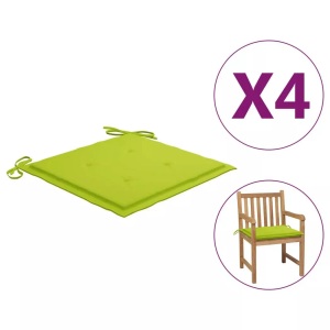 vidaXL, vidaXL Gartenstuhl-Sitzkissen 4 Stk. Hellgrün 50x50x4 cm Stoff, vidaXL Gartenstuhl-Kissen 4 Stk. Hellgrün 50x50x3 cm Oxford-Gewebe