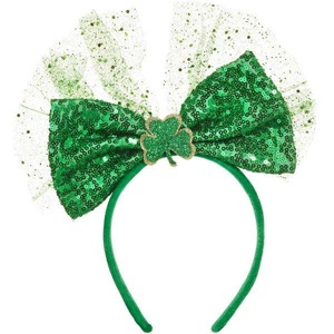 TecTake, St. Patrick?s Day Kopfschmuck Schleife mit Pailletten Grün, Tectake - St. Patrick?s Day Kopfschmuck Schleife mit Pailletten, One Size, Grün