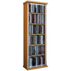 VCM, Holz CD DVD Stand Regal Schrank Aufbewahrung Standregal Ständer Classic Glastür Holz CD DVD Stand Regal Schrank Aufbewahrung Standregal Ständer Classic Glastür, VCM - CD Regal Holz | Schrank mit ESG-Sicherheitsglastüren für 204 CDs oder 72 DVDs Maße: H. 92 x B. 31 T. 18 cm Elegantes DVD Rollen |, One Size, Buche