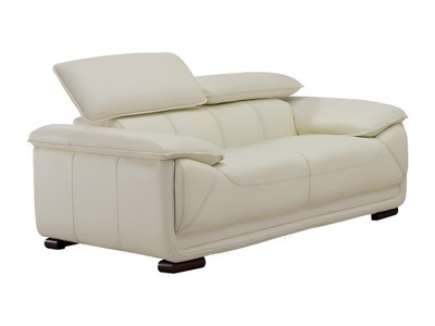 Vente-unique, Ledersofa 2Sitzer Elfenbein MACELO Ledersofa 2Sitzer Elfenbein MACELO, 