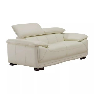 Vente-unique, Ledersofa 2Sitzer Elfenbein MACELO Ledersofa 2Sitzer Elfenbein MACELO