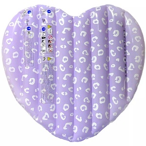 SWIM ESSENTIALS, Luftmatratze 150cm Lila Leopard Heart Multicolor, Swim Essentials - Luftmatratze 150cm Lila Leopard Heart, One Size, Multicolor