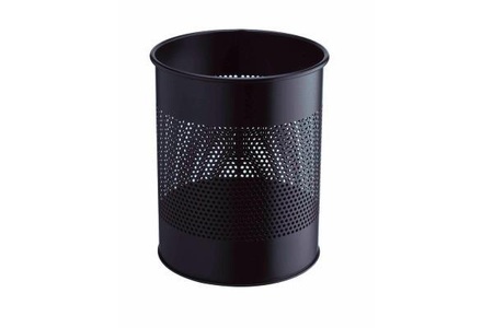Durable, DURABLE Papierkorb Schwarz 15 l, Anzahl, Durable Papierkorb rund, 15L/P165mm, schwarz, Stahl, 315mm x 260mm, 331001