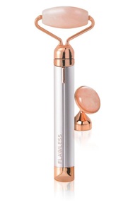 Flawless, Flawless Contour Gesichtsroller mit Rosenquarz White (1 Stück), Finishing Touch Flawless Konturroller für das Gesicht Rosenquarz weiß