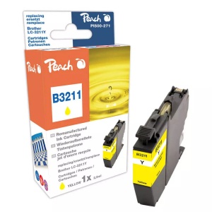 Peach, Peach Brother LC-3211, yel, PEA, REM, FW, Peach B3211 Y Druckerpatrone ye ersetzt Brother LC-3211Y für z.B. Brother DCPJ 572 DW, Brother DCPJ 774 DW, Brother MFCJ 895 DW, Brother MFCJ 497 DW
