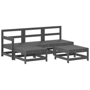 vidaXL, vidaXL 5-tlg. Garten-Lounge-Set Grau Massivholz Kiefer, vidaXL 5-tlg. Garten-Lounge-Set Grau Massivholz Kiefer