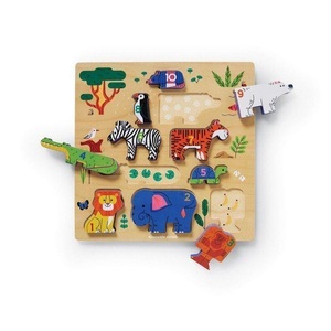 Crocodile Creek, Wood Puzzle, 123 Zoo Multicolor, 