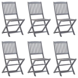 vidaXL, vidaXL Klappbare Gartenstühle 6 Stk. Massivholz Akazie, vidaXL Klappbare Gartenstühle 6 Stk. Massivholz Akazie