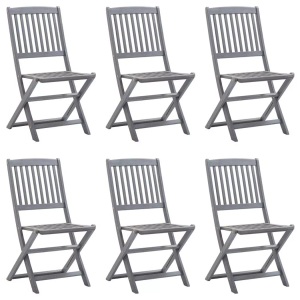 vidaXL, vidaXL Klappbare Gartenstühle 6 Stk. Massivholz Akazie, vidaXL Klappbare Gartenstühle 6 Stk. Massivholz Akazie