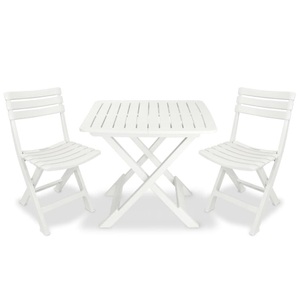 Diverse Hardware, 3-tlg. Bistro-Set Klappbar Kunststoff Weiss