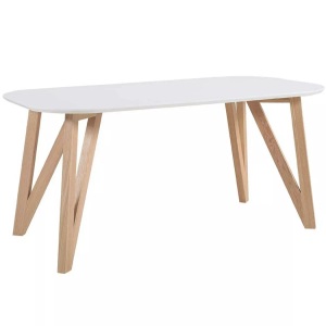 mutoni casual, Esstisch 200x90x76cm weiss Eiche, SalesFever Esstisch, Haarnadelbeine aus massiver Eiche