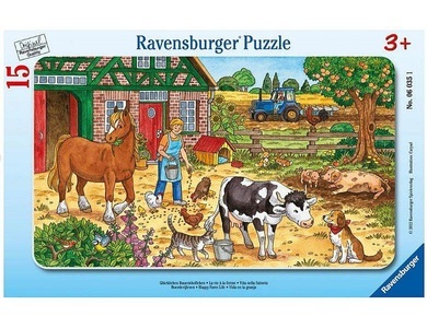 Ravensburger, RAVENSBURGER Puzzle 15 Teile Glückliches Bauernhofleben, Rahmenpuzzle Ravensburger Glückliches Bauernhofleben 15 Teile
