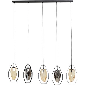 KARE, KARE Diamond Fever Dining Hängeleuchte schwarz, KARE Hängeleuchte Diamond Fever Dining schwarz 5-flg. linear