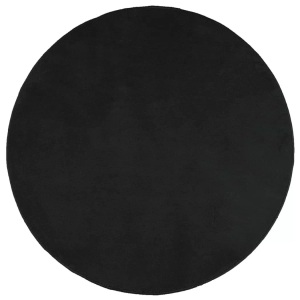 vidaXL, vidaXL Teppich OVIEDO Kurzflor Schwarz Ø 160 cm