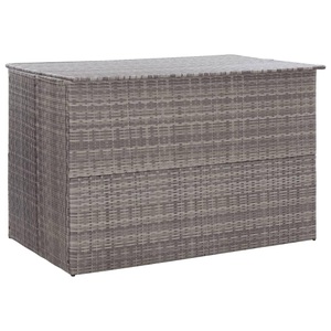 vidaXL, vidaXL Gartenbox Grau 150x100x100 cm Poly Rattan, vidaXL Garden-Auflagenbox Grau 150x100x100 cm Poly Rattan
