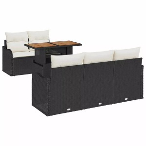 vidaXL, VidaXL - Garten-sofa-set poly-rattan, One Size, Schwarz