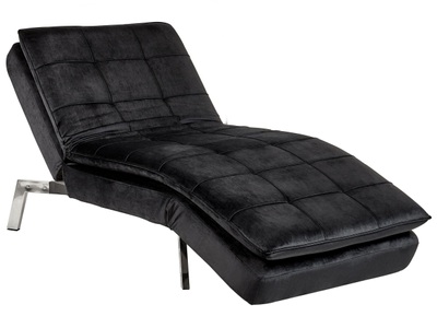 Beliani, Chaiselongue aus Samtstoff Glamourös LOIRET Chaiselongue aus Samtstoff Glamourös LOIRET, Beliani - Chaiselongue aus Samtstoff Glamourös LOIRET, One Size, Schwarz