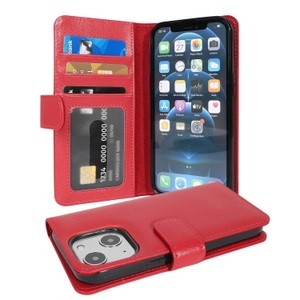 Cadorabo, Hülle kompatibel mit Apple iPhone 13 - Schutzhülle mit Magnetverschluss und 3 Kartenfächern, 