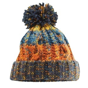 Beechfield, Corkscrew Strickmütze Mit Bommel Herren Blau ONE SIZE, Beechfield - Corkscrew Strickmütze mit Bommel, für Damen, Blau, One Size