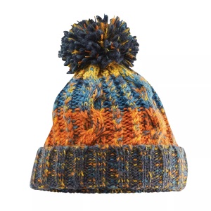 Beechfield, Corkscrew Strickmütze Mit Bommel Herren Blau ONE SIZE, Beechfield - Corkscrew Strickmütze mit Bommel, für Damen, Blau, One Size