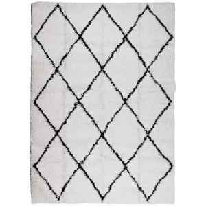vidaXL, vidaXL Shaggy-Teppich PAMPLONA Hochflor Modern Creme Schwarz 200x280cm