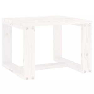 vidaXL, vidaXL Garten-Beistelltisch Weiß 40x38x28,5 cm Massivholz Kiefer, vidaXL Garten-Beistelltisch Weiß 40x38x28,5 cm Massivholz Kiefer