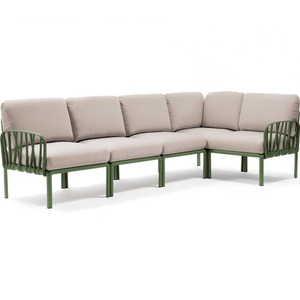 Nardi, Nardi - 5-Sitzer Sofa Komodo Kaki - Beige (135,5 x 294 x 78/154 cm), Gartenlounge Komodo (5-tlg) agave tech panama